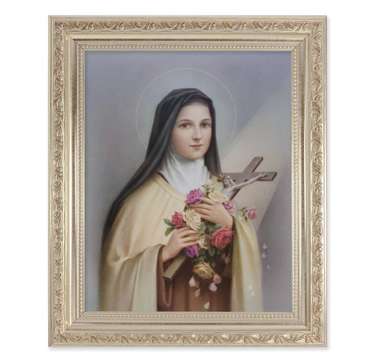 St. Therese Antique Silver Framed Art