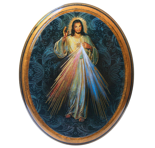 Divine Mercy Antiqued Wood Plaque
