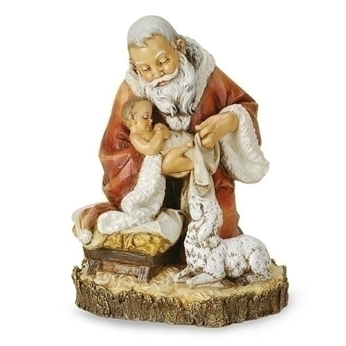 Kneeling Santa Figurine, 11.5 inches