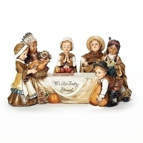 Thanksgiving Scene, "We Are Truly Blessed," 5.5 inch Figurine