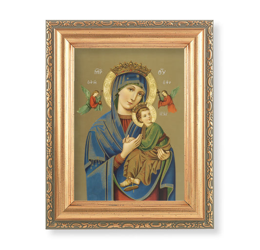 Our Lady of Perpetual Help Antique Gold Framed Art