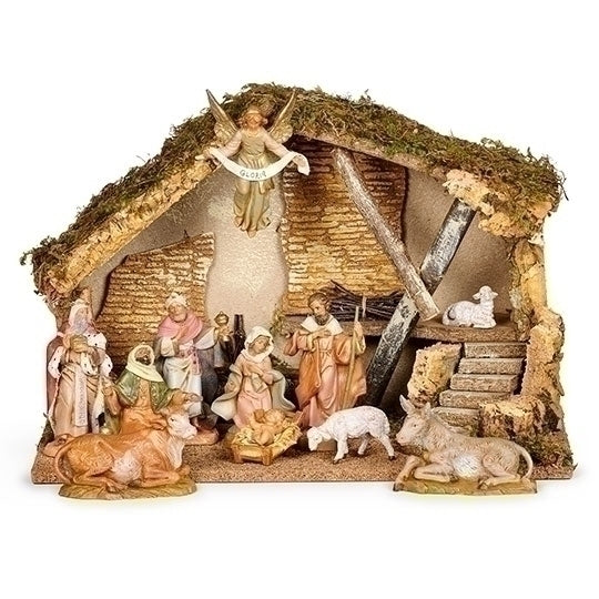 Fontanini 11-Piece Nativity Set – 5" Scale with Italian Stable