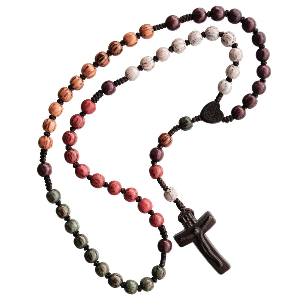 Jujube 5 Color Wood Rosary 16"