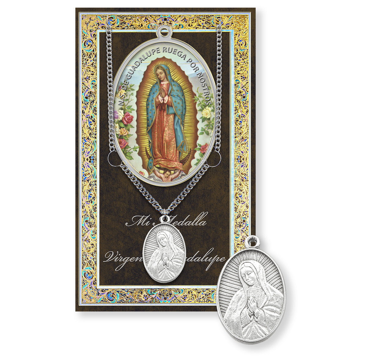 Our Lady of Guadalupe Biography Folder and Patron Saint Medal