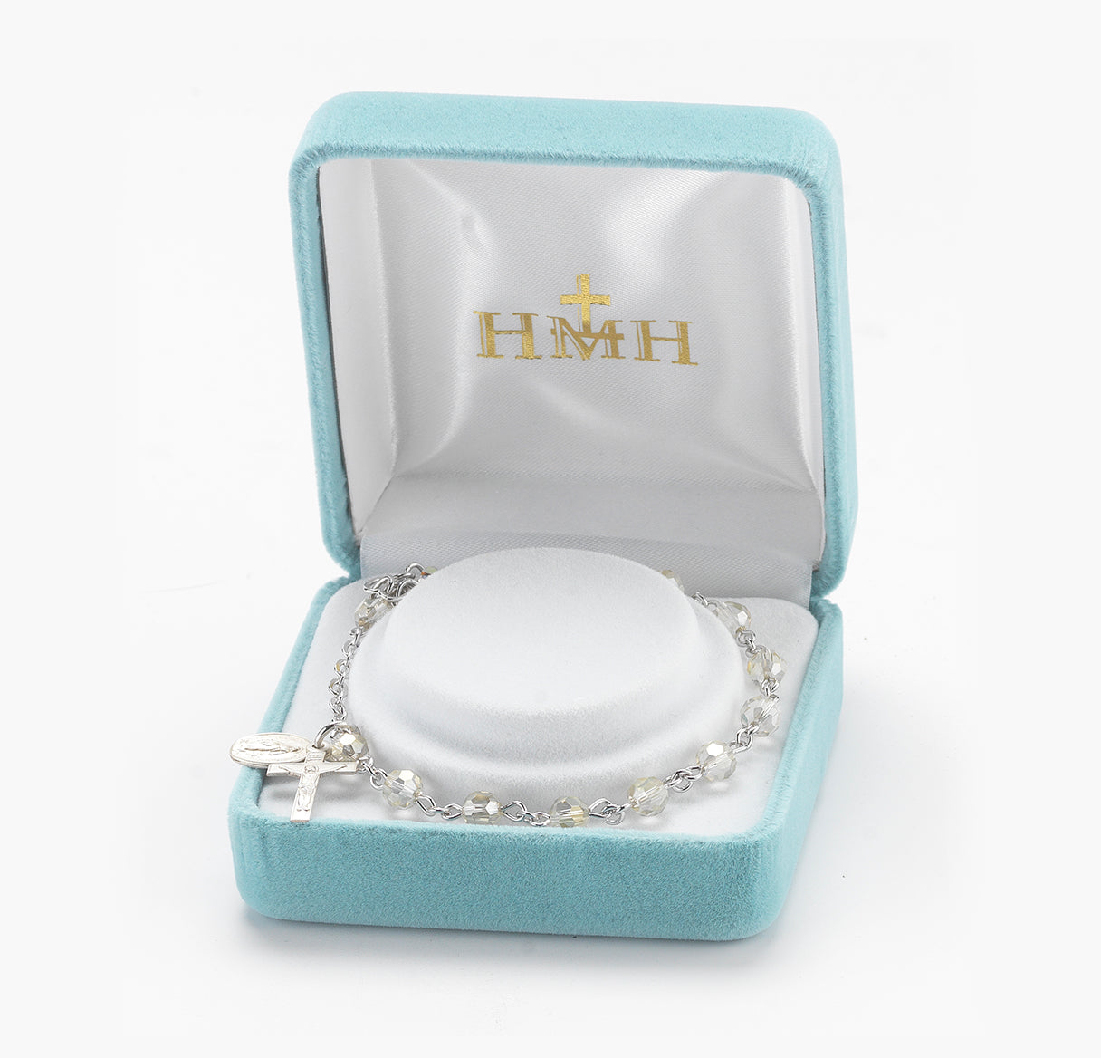 Silk Round Faceted Crystal Rosary Bracelet