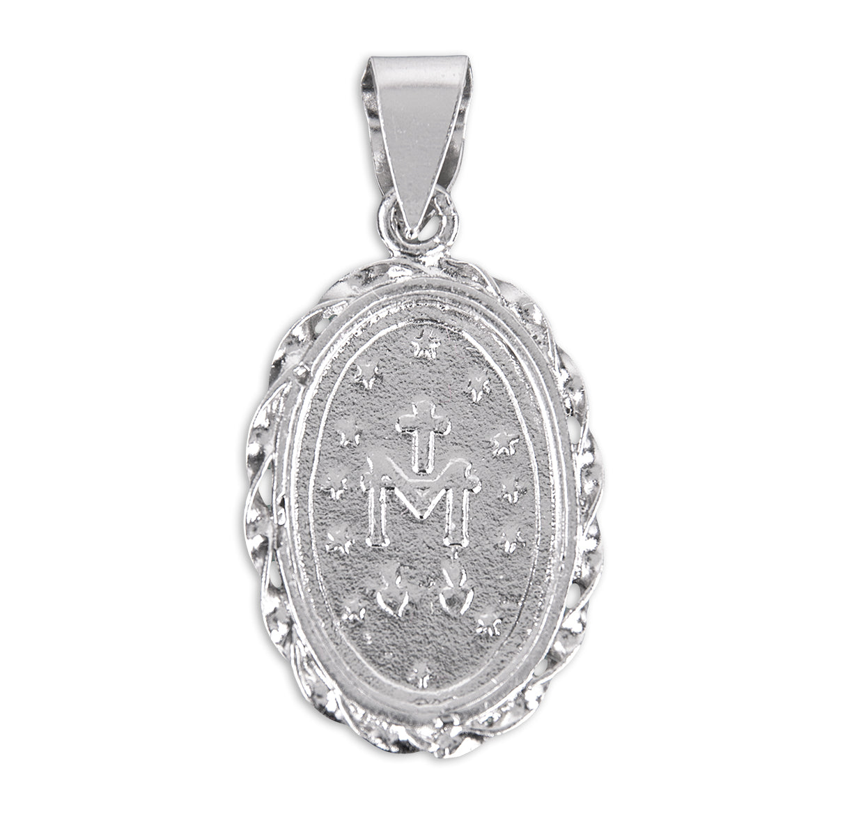 Light Blue Sterling Silver Cameo Miraculous Medal