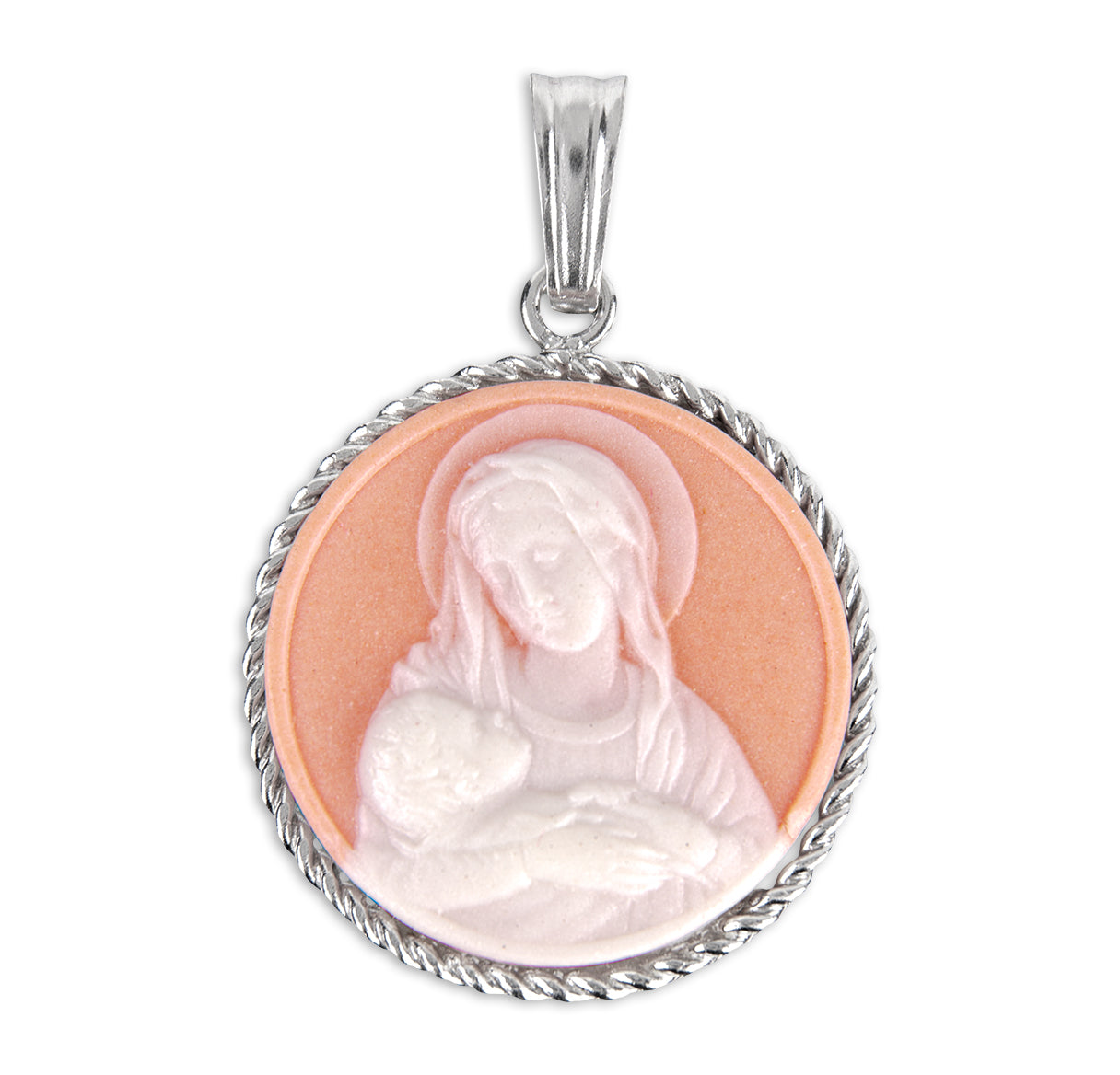 Rose Madonna and Child Cameo Medal