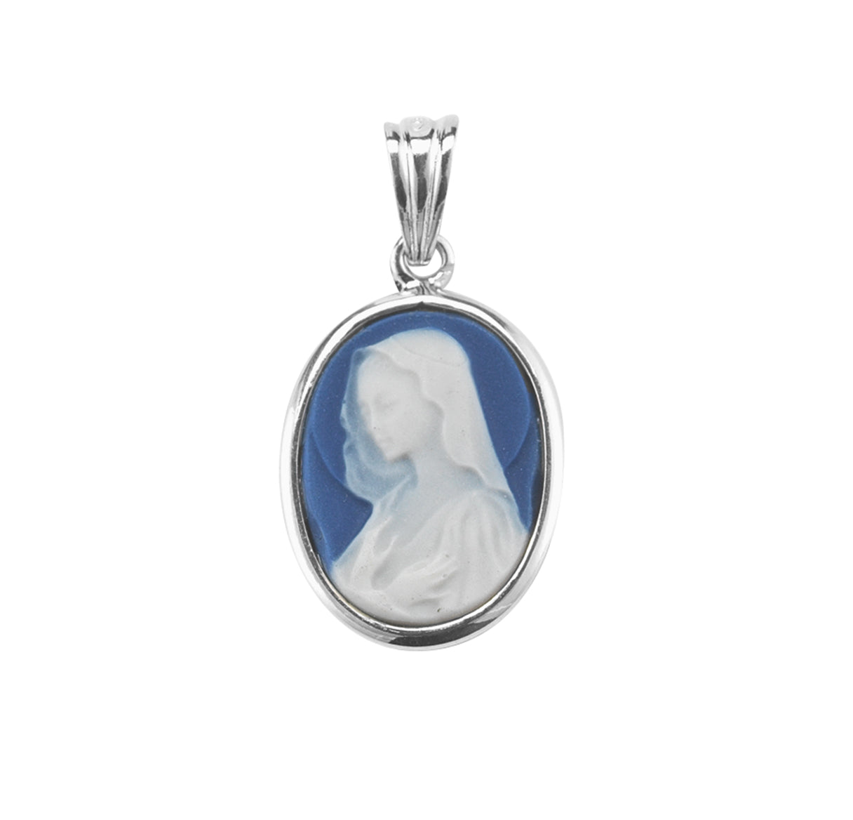 Blue Madonna Cameo Medal