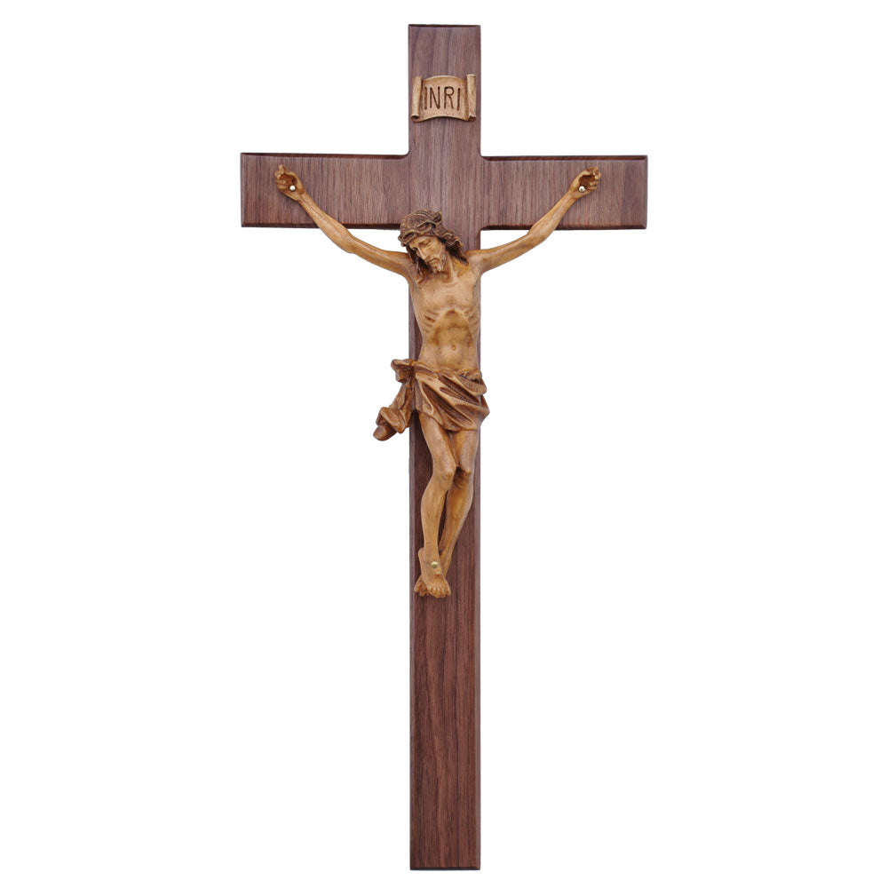 Walnut Wall Crucifix 20"