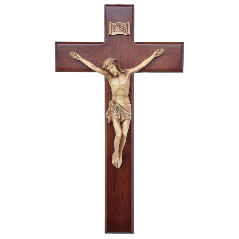 12" Walnut Cross With Resin Corpus