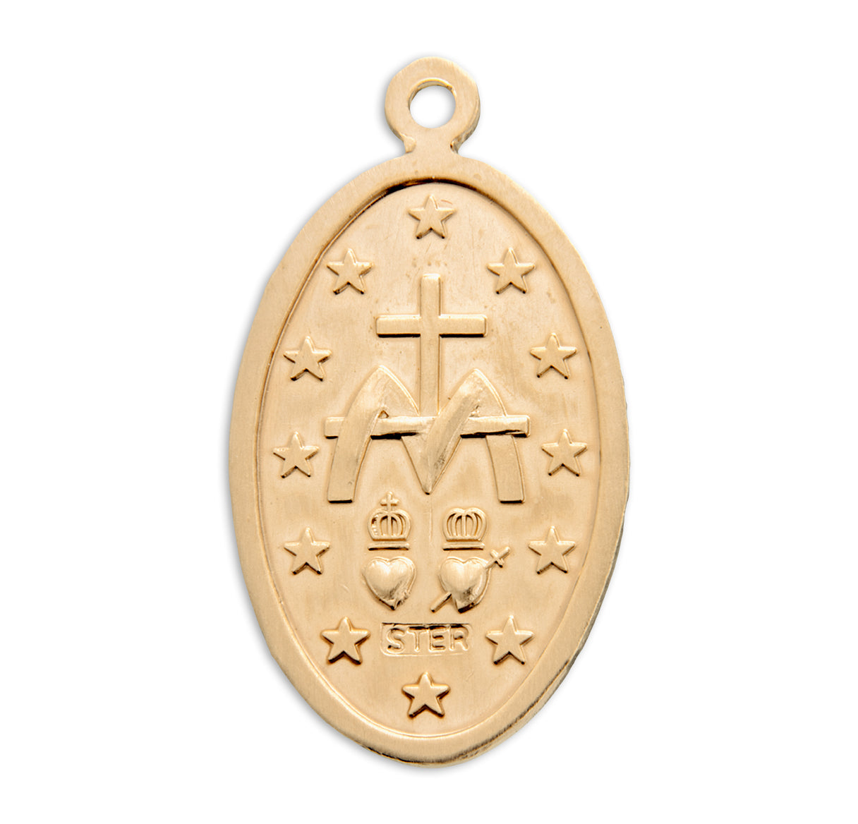 Gold Over Sterling Silver Oval Miraculous Medal