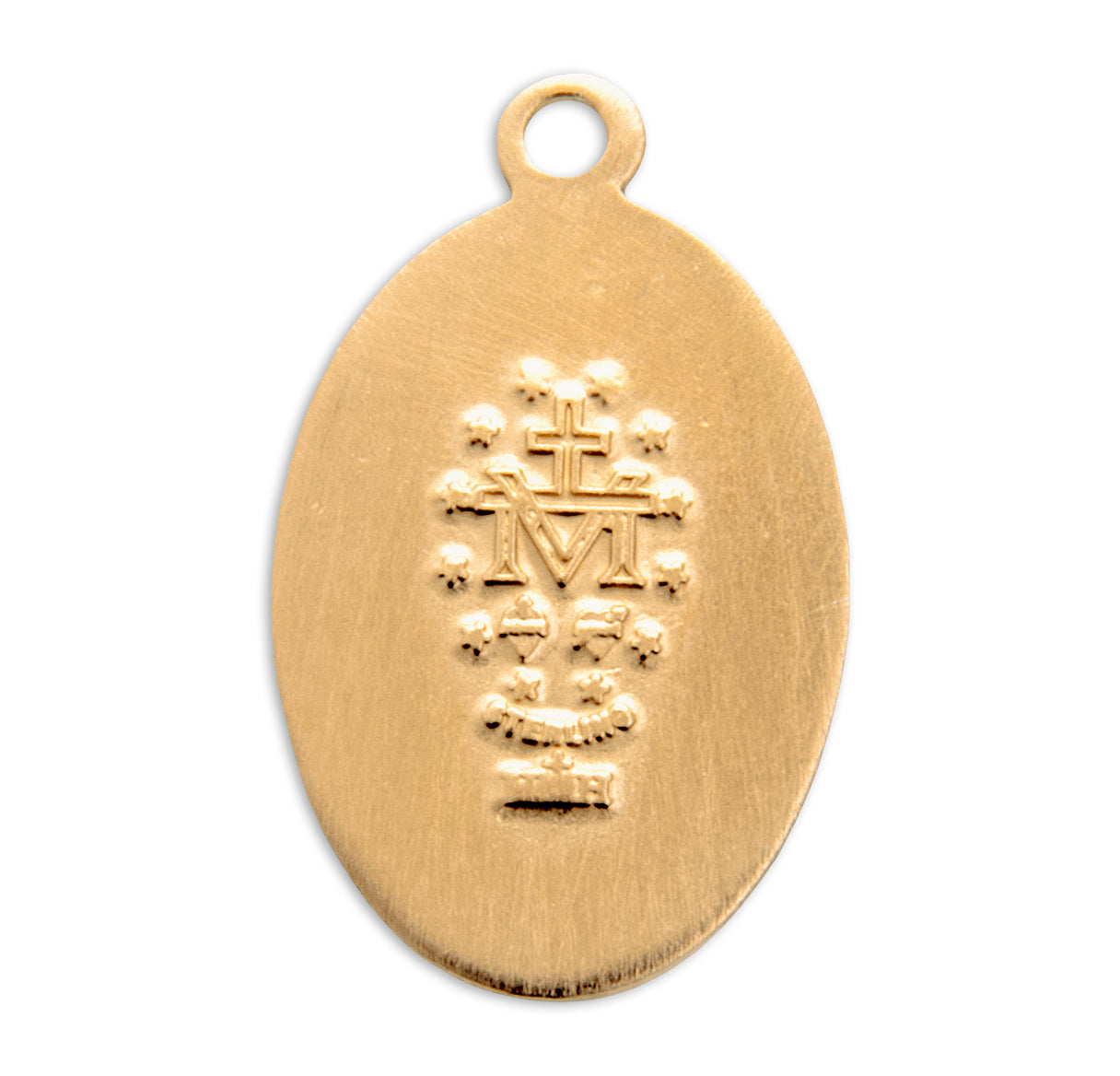 Gold Over Sterling Silver Oval Miraculous Medal