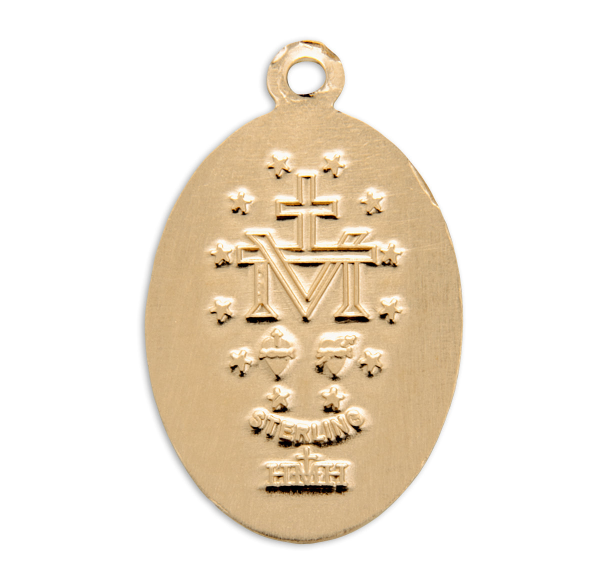 Gold Over Sterling Silver Oval Miraculous Medal