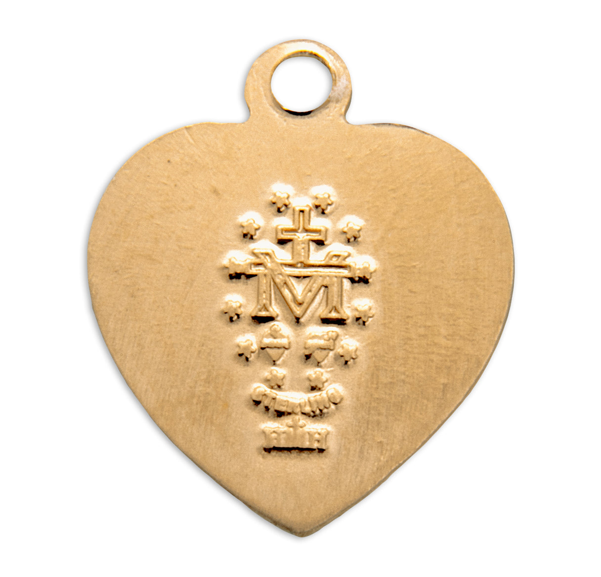 Gold Over Sterling Silver Heart Shape Miraculous Medal