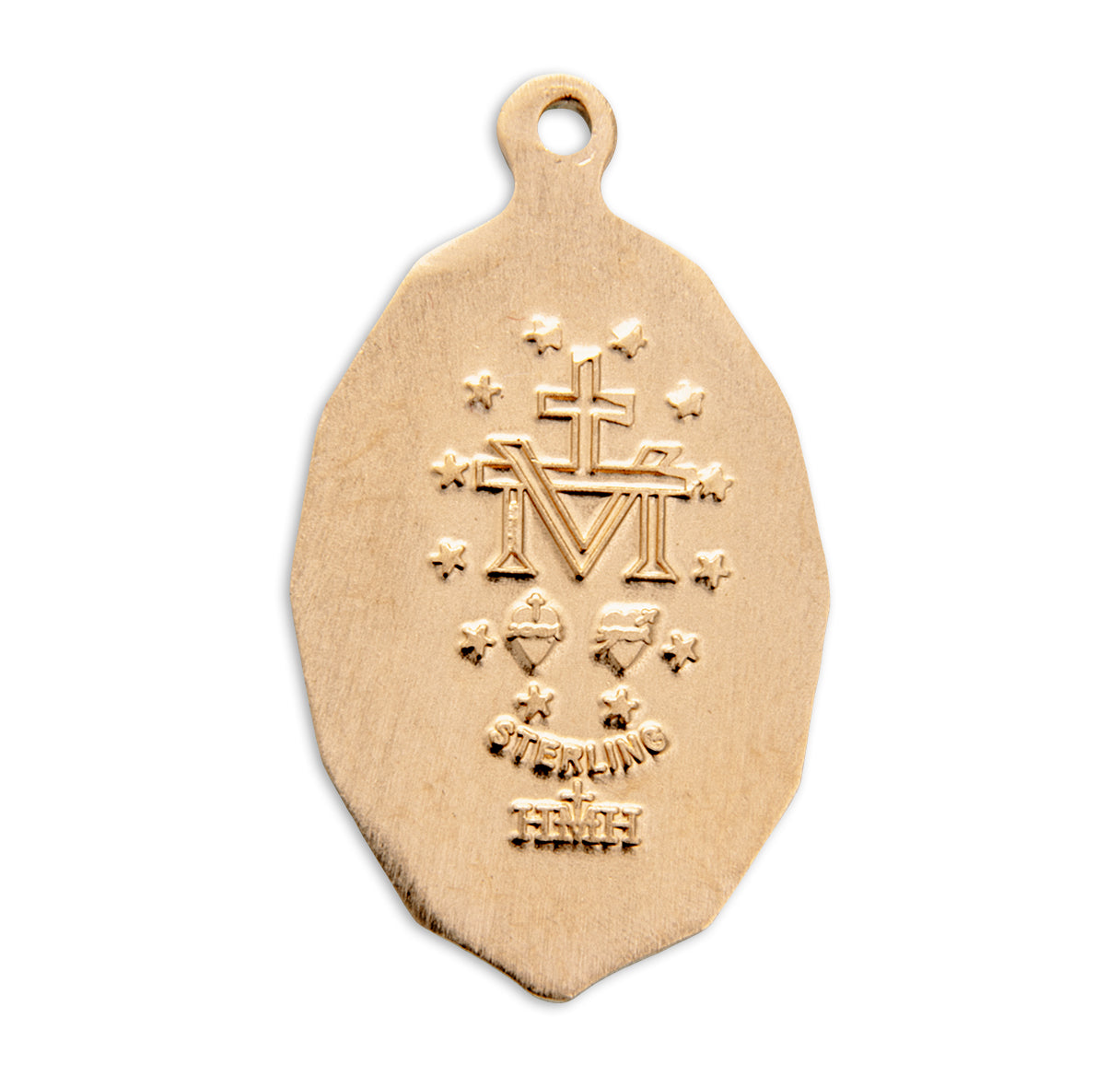 Gold Over Sterling Silver Oval Miraculous Medal