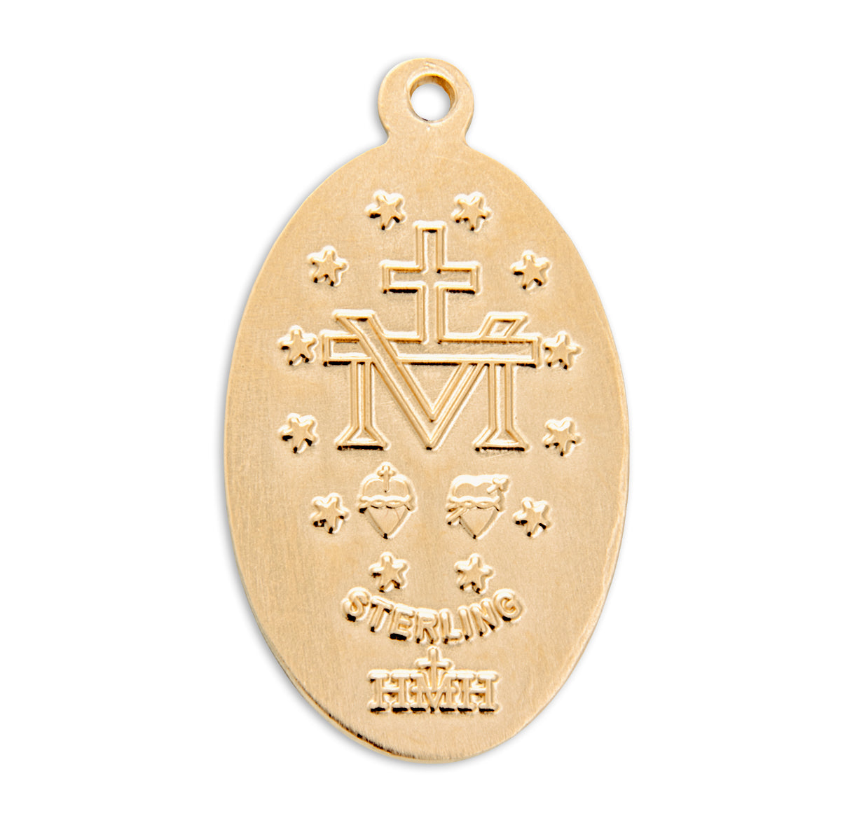 Gold Over Sterling Silver Oval Miraculous Medal