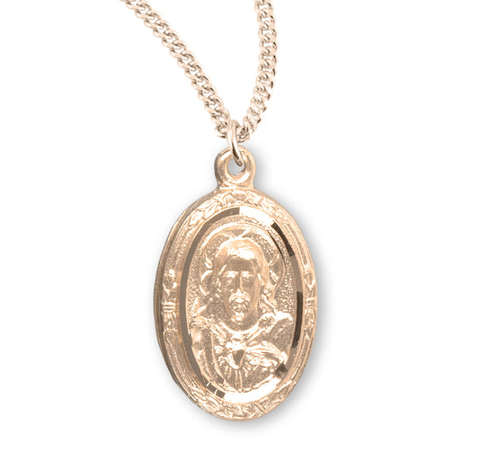 Gold Over Sterling Silver Scapular Medal