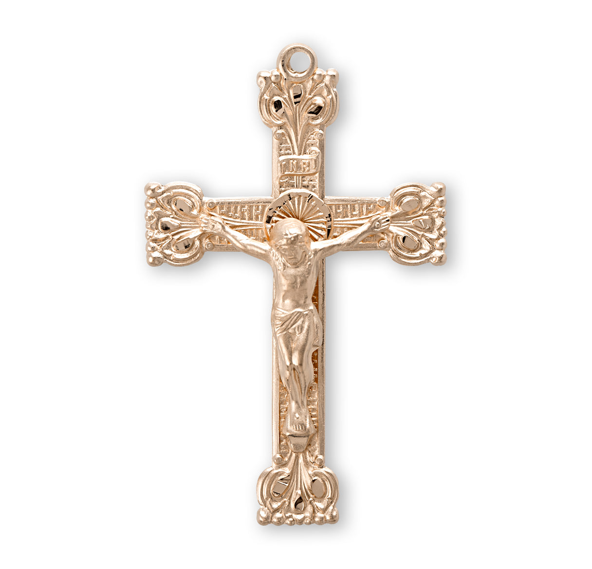 Gold Over Sterling Silver Highly Detailed Crucifix