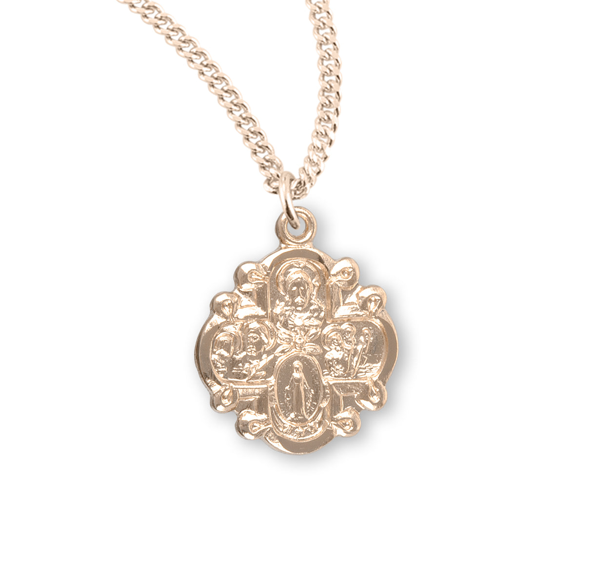 Gold Over Sterling Silver Four Way Medal