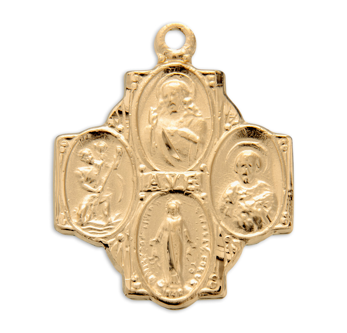 Gold Over Sterling Silver Four-Way Medal