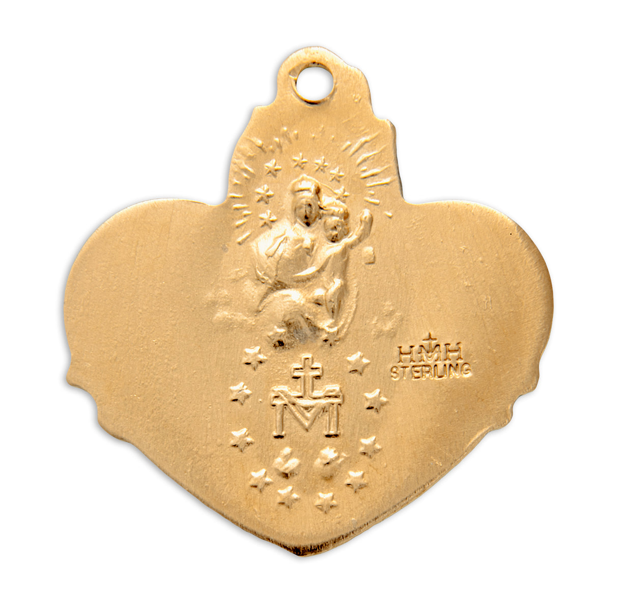 Gold Over Sterling Silver Heart Shape 4-Way Medal