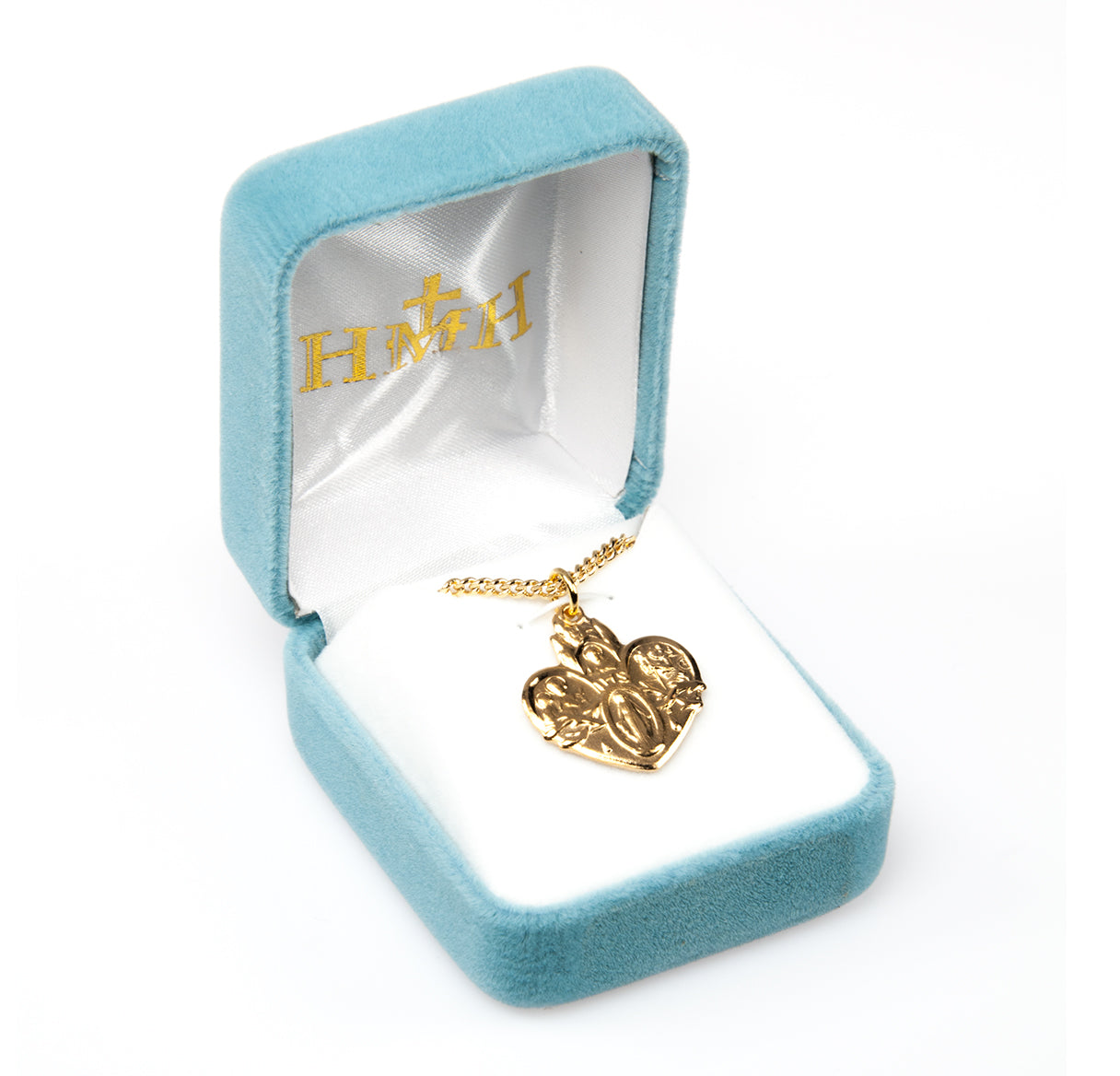 Gold Over Sterling Silver Heart Shape 4-Way Medal