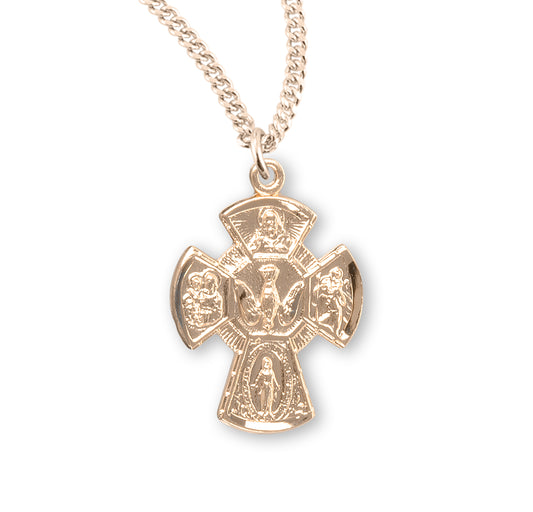 Gold Over Sterling Silver Four-Way Medal