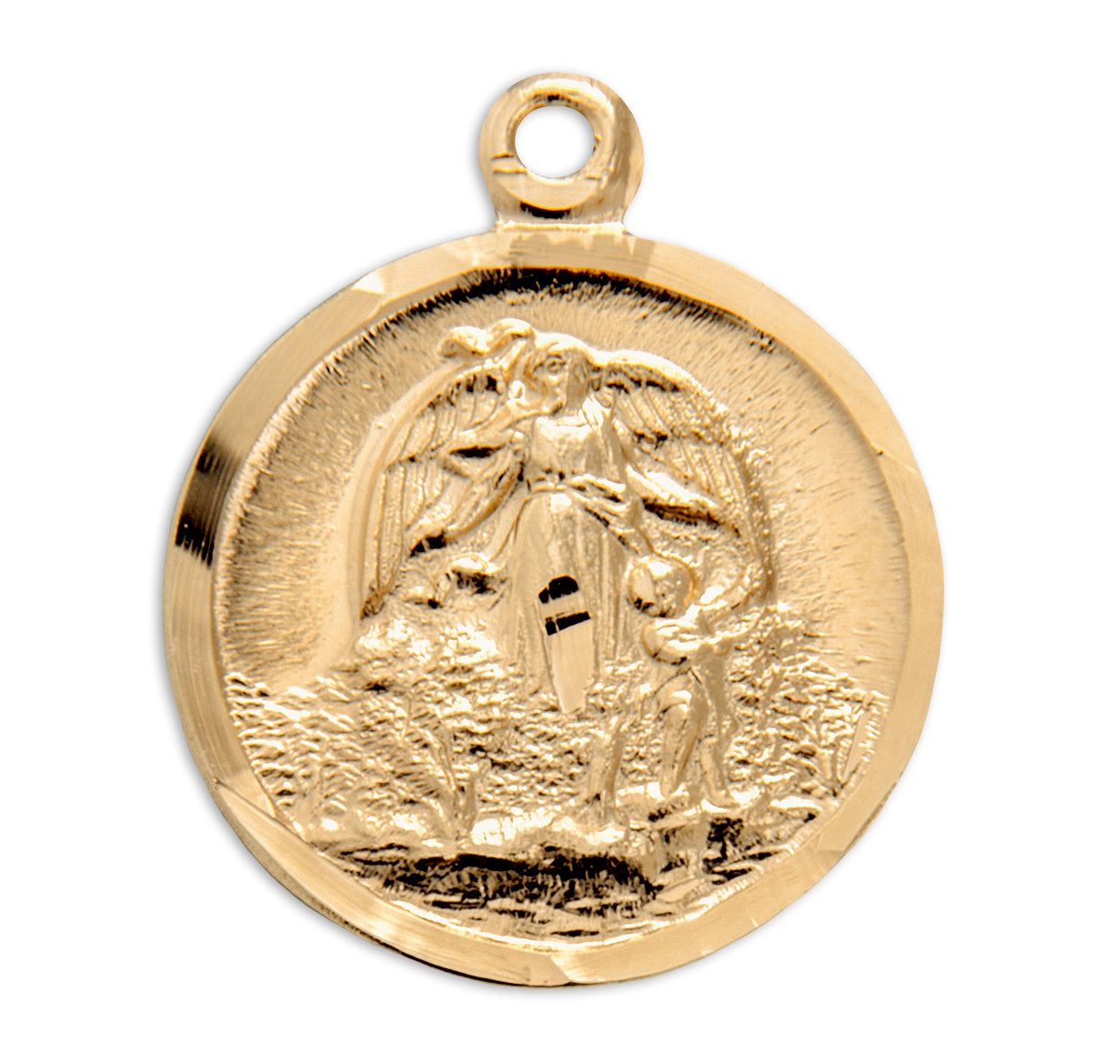 Gold Over Sterling Silver Guardian Angel Medal