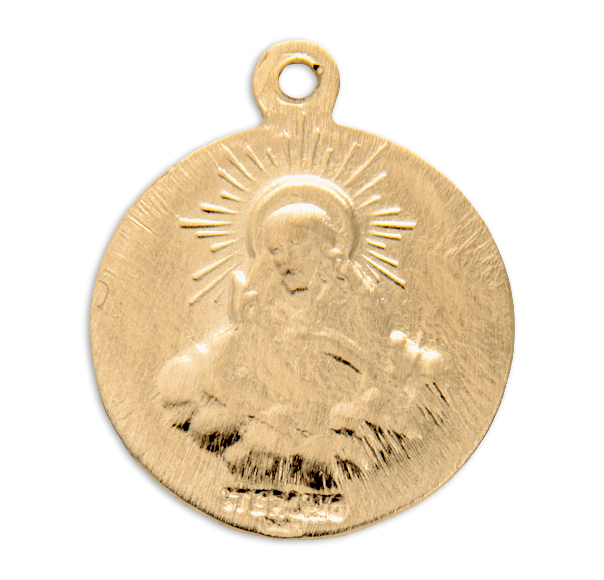 Gold Over Sterling Silver Saint THerese The Little Flower Medal