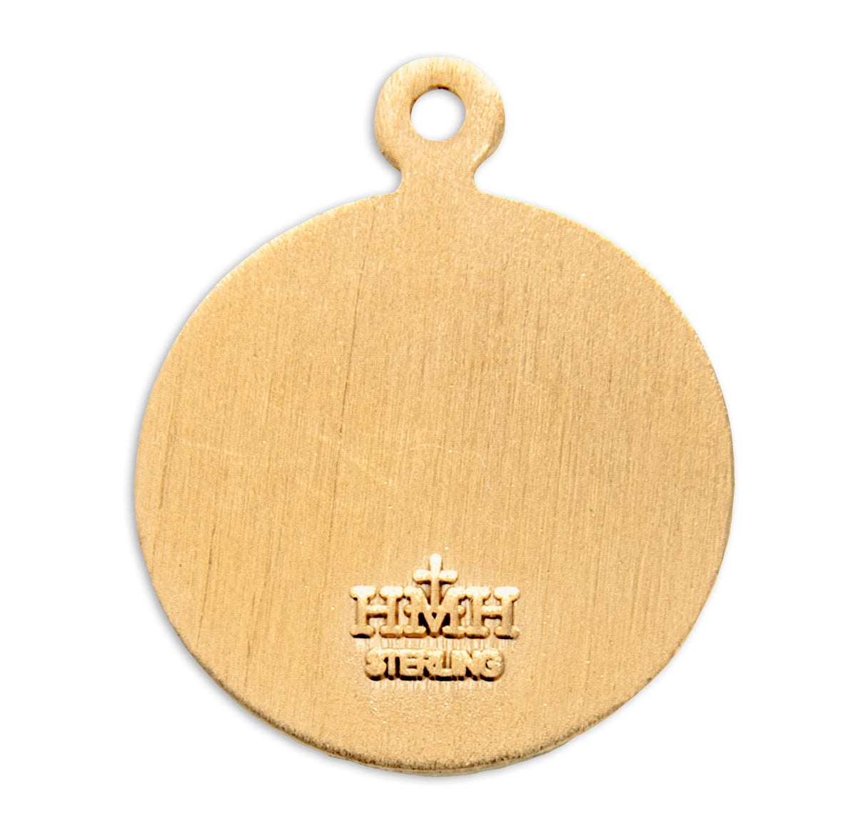 Guardian Angel Small Round Gold Over Sterling Silver Pendant