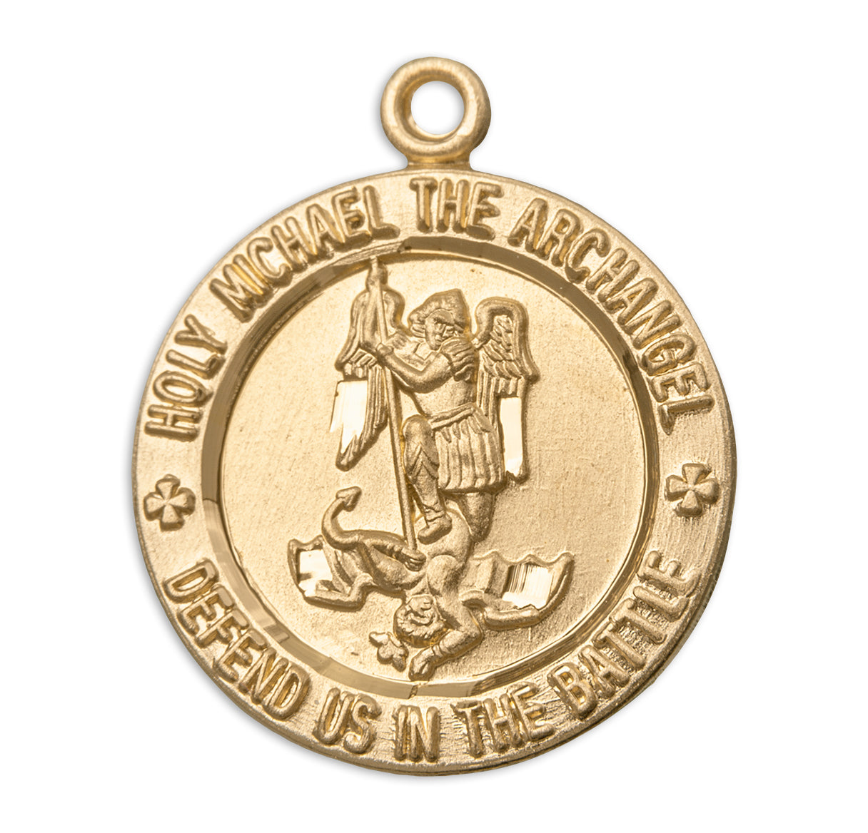 Saint Michael Round Gold Over Sterling Silver Medal