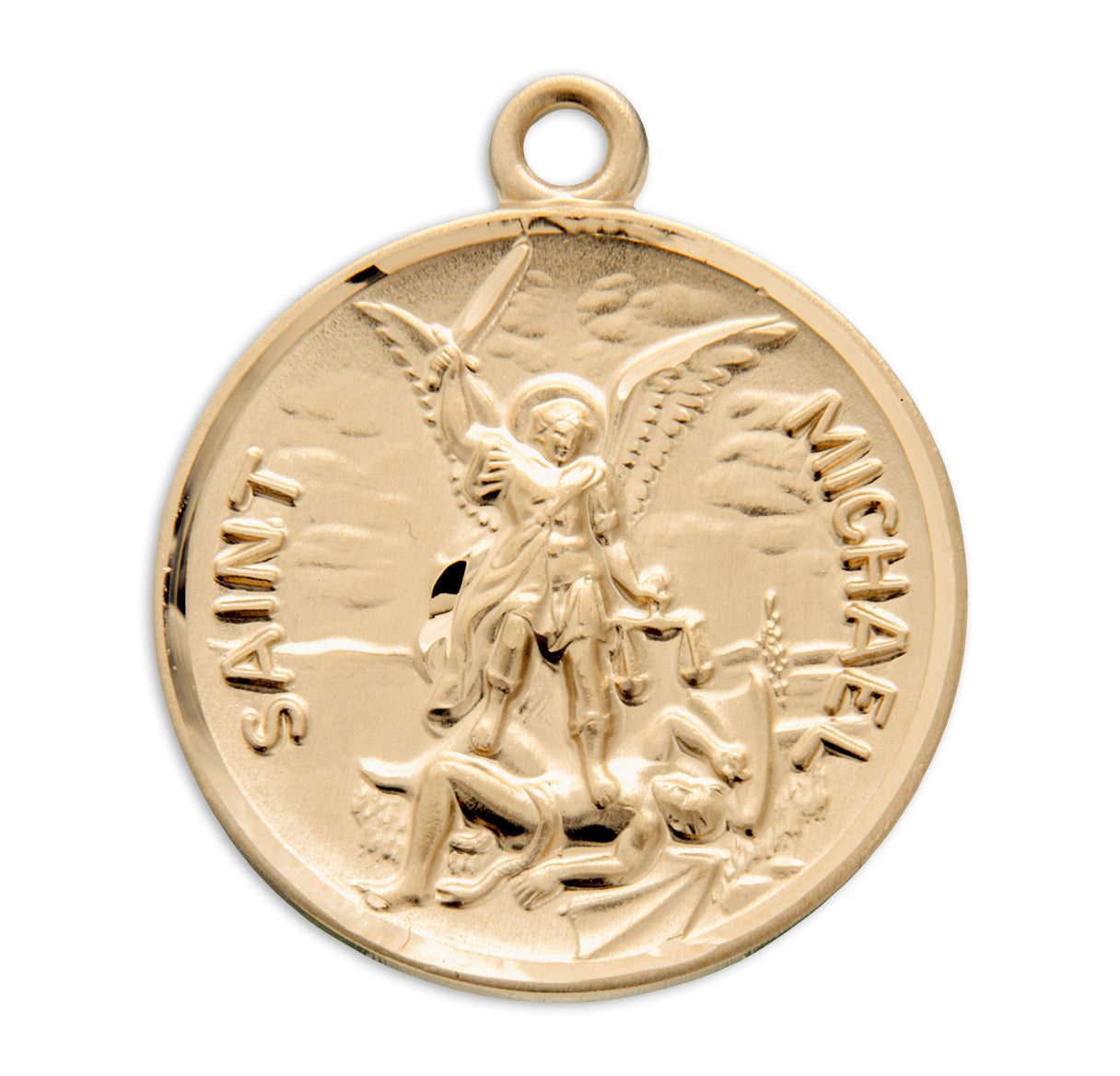 Saint Michael Round Gold Over Sterling Silver Medal