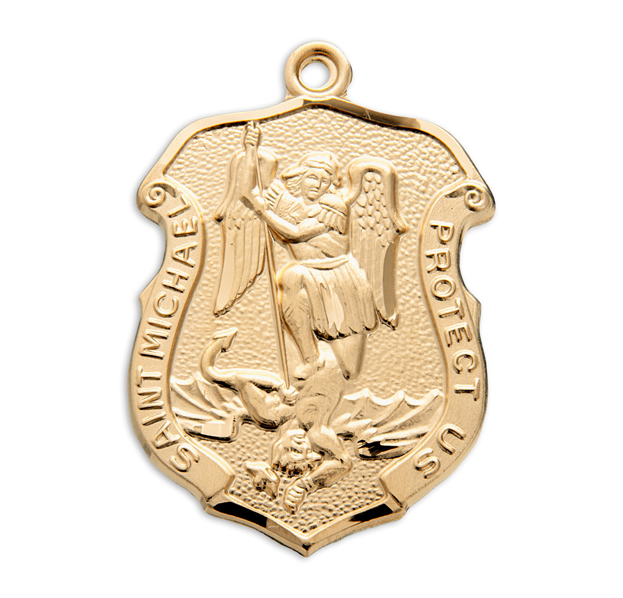 Saint Michael Gold Over Sterling Silver Badge Medal