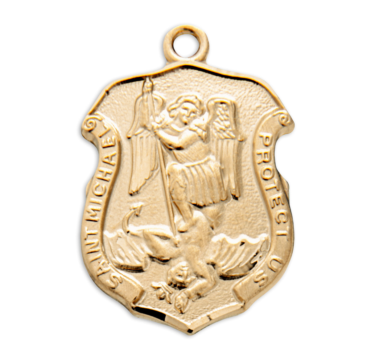 Saint Michael Gold Over Sterling Silver Badge Medal