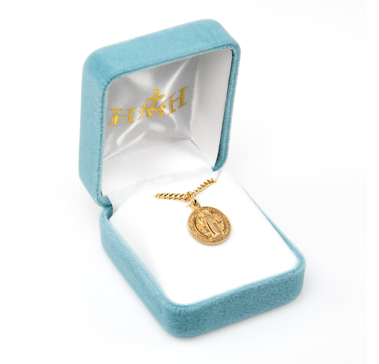 Saint Benedict Round Gold Over Sterling Silver Medal