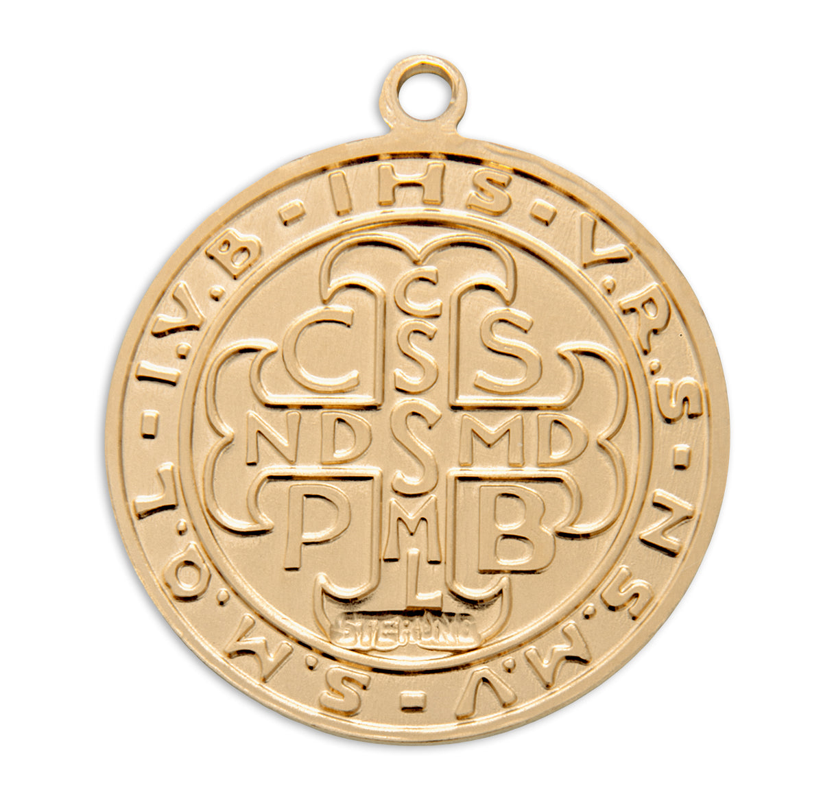 Saint Benedict Round Gold Over Sterling Silver Medal