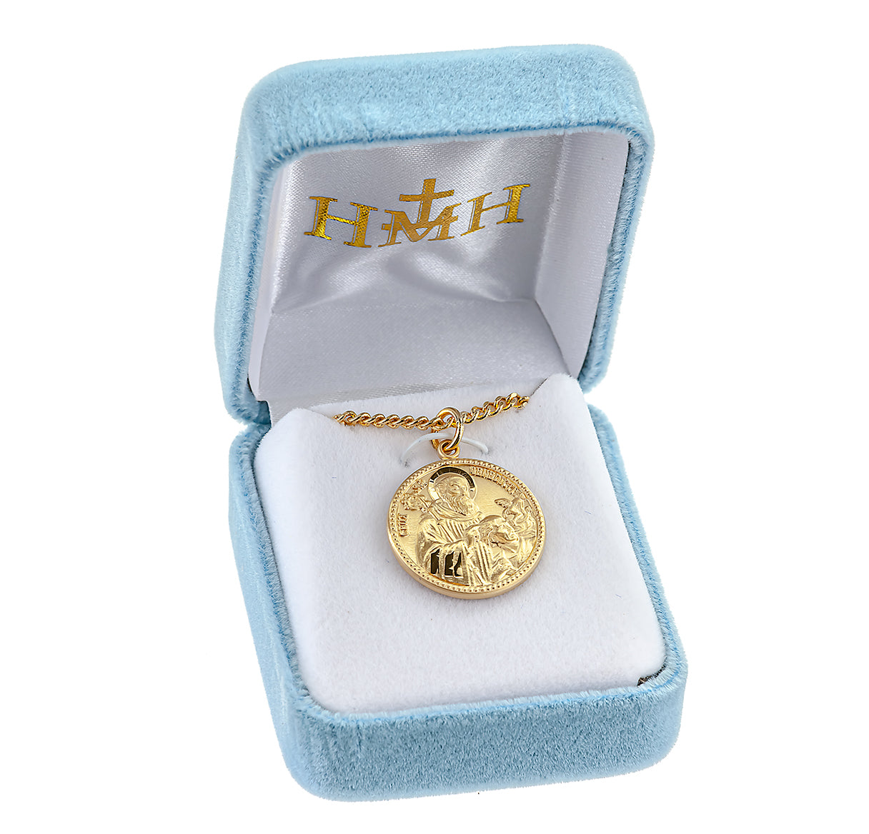 Saint Benedict Round Gold Over Sterling Silver Medal