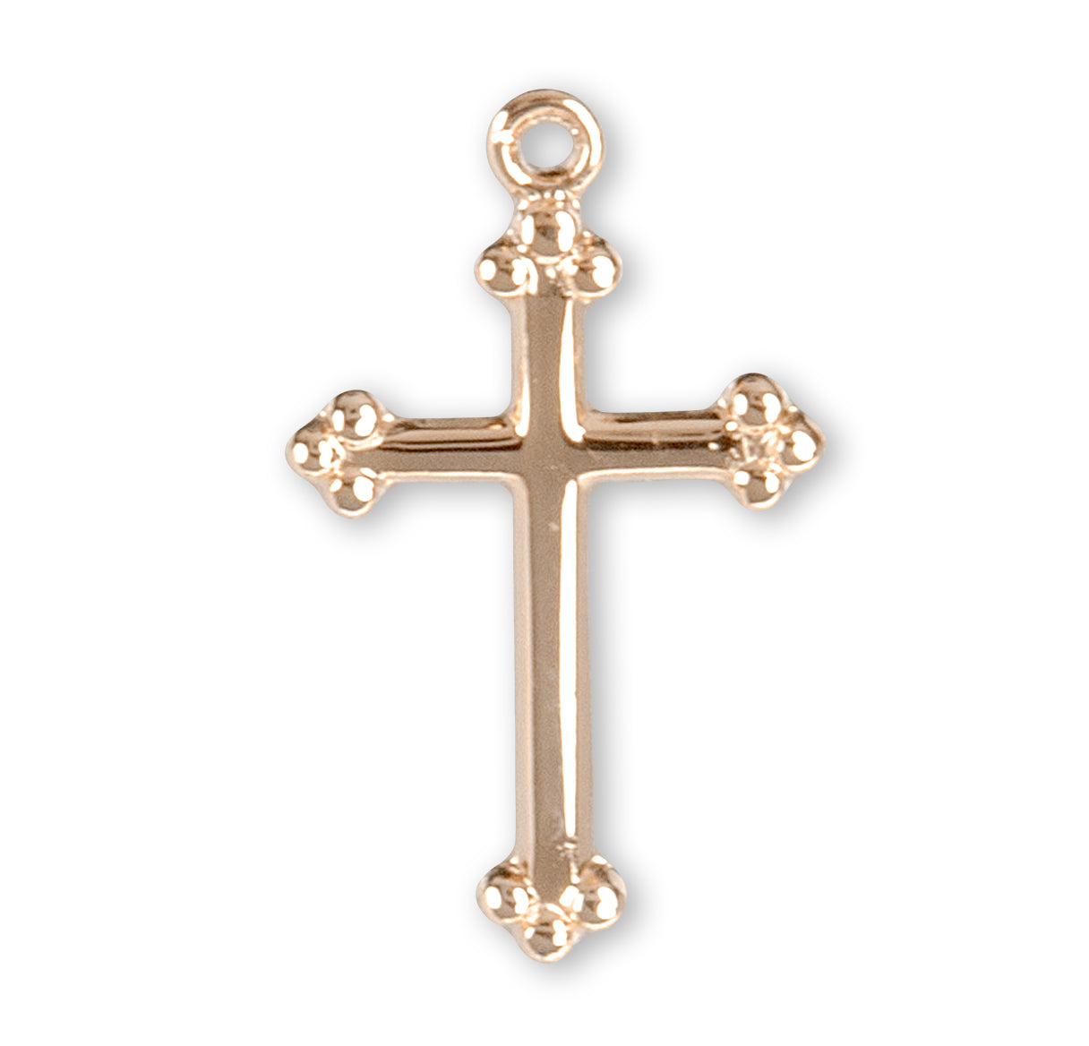 Gold Over Sterling Silver Small Budded Cross