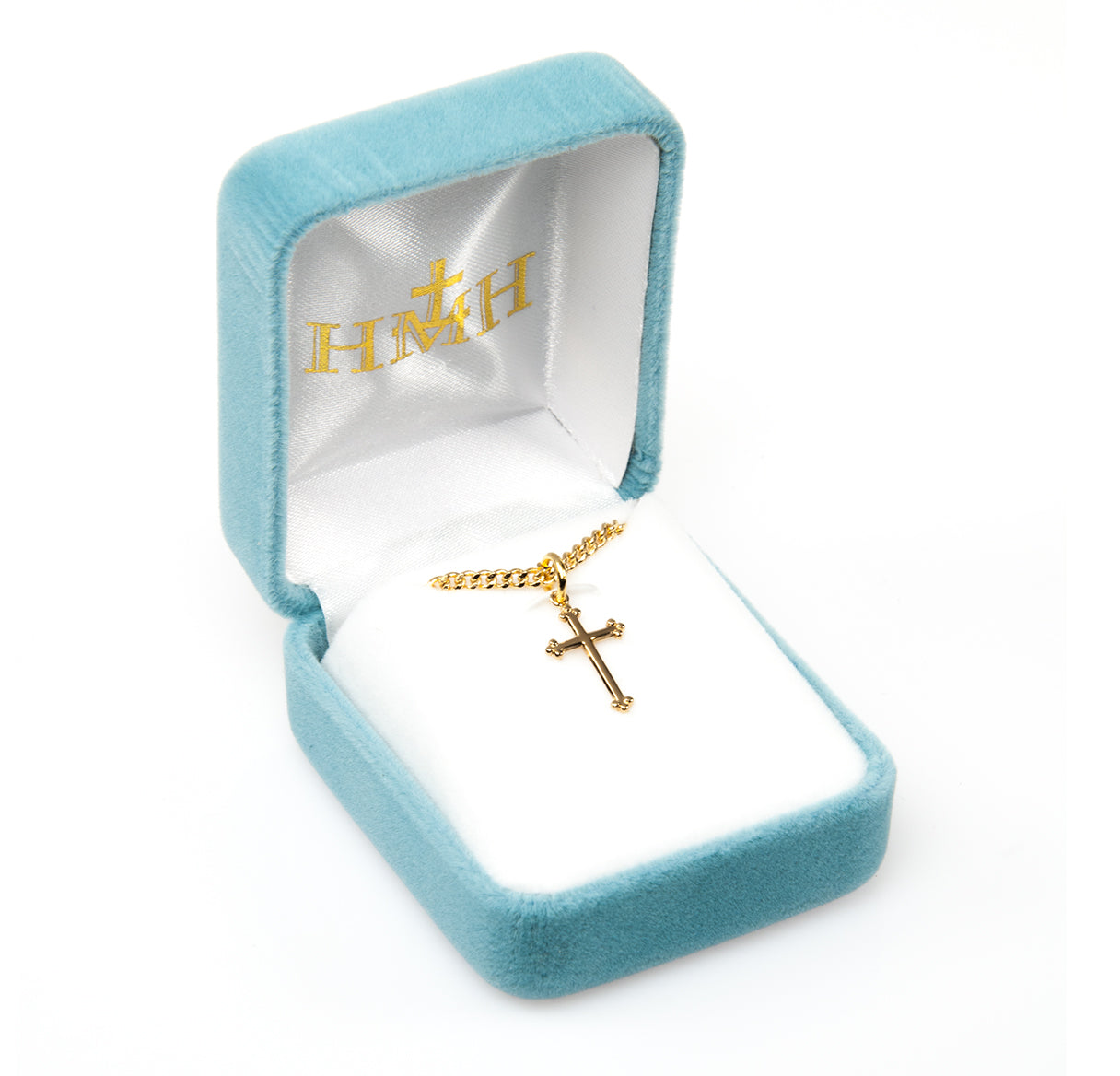 Gold Over Sterling Silver Small Budded Cross