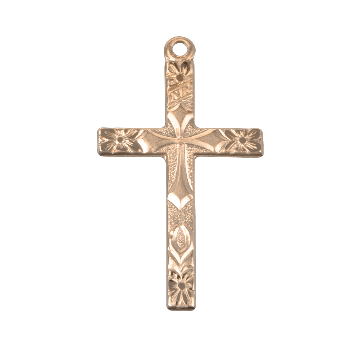 Gold Over Sterling Silver Flower Tipped Cross