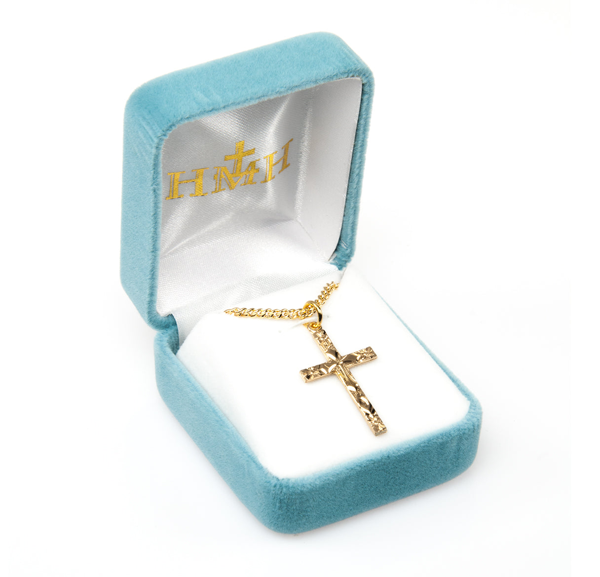 Gold Over Sterling Silver Flower Tipped Cross