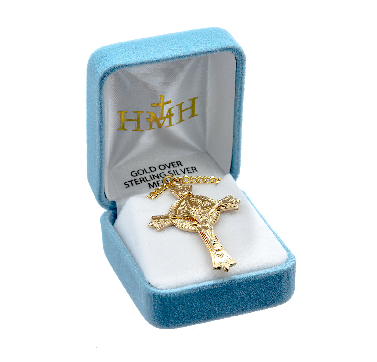 Gold Over Sterling Silver Fine Detailed Crucifix