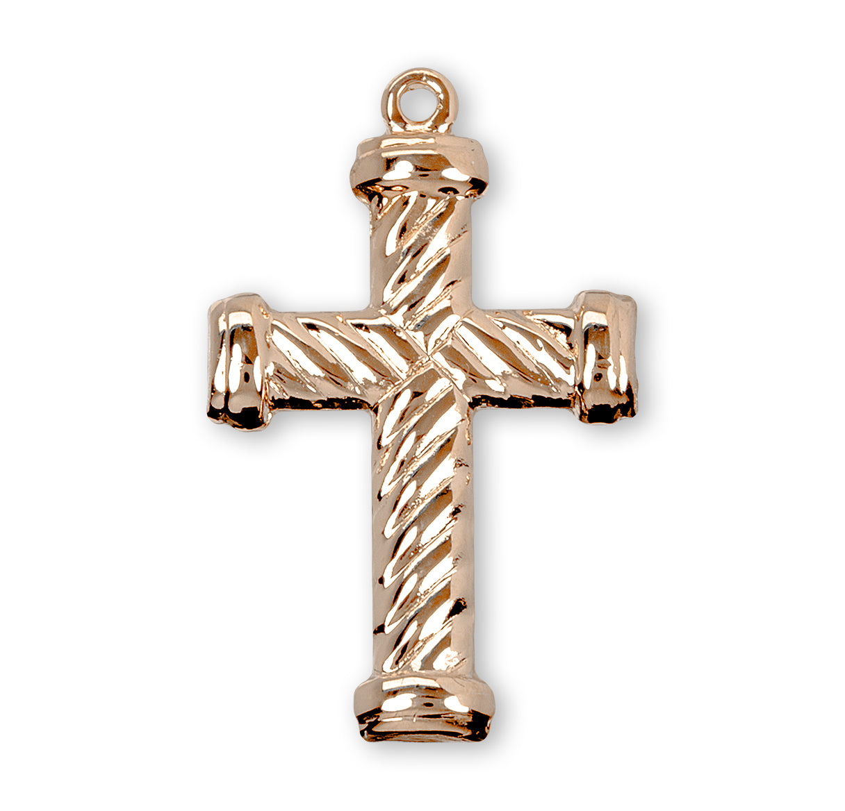 Gold Over Sterling Silver Twist Design Cross