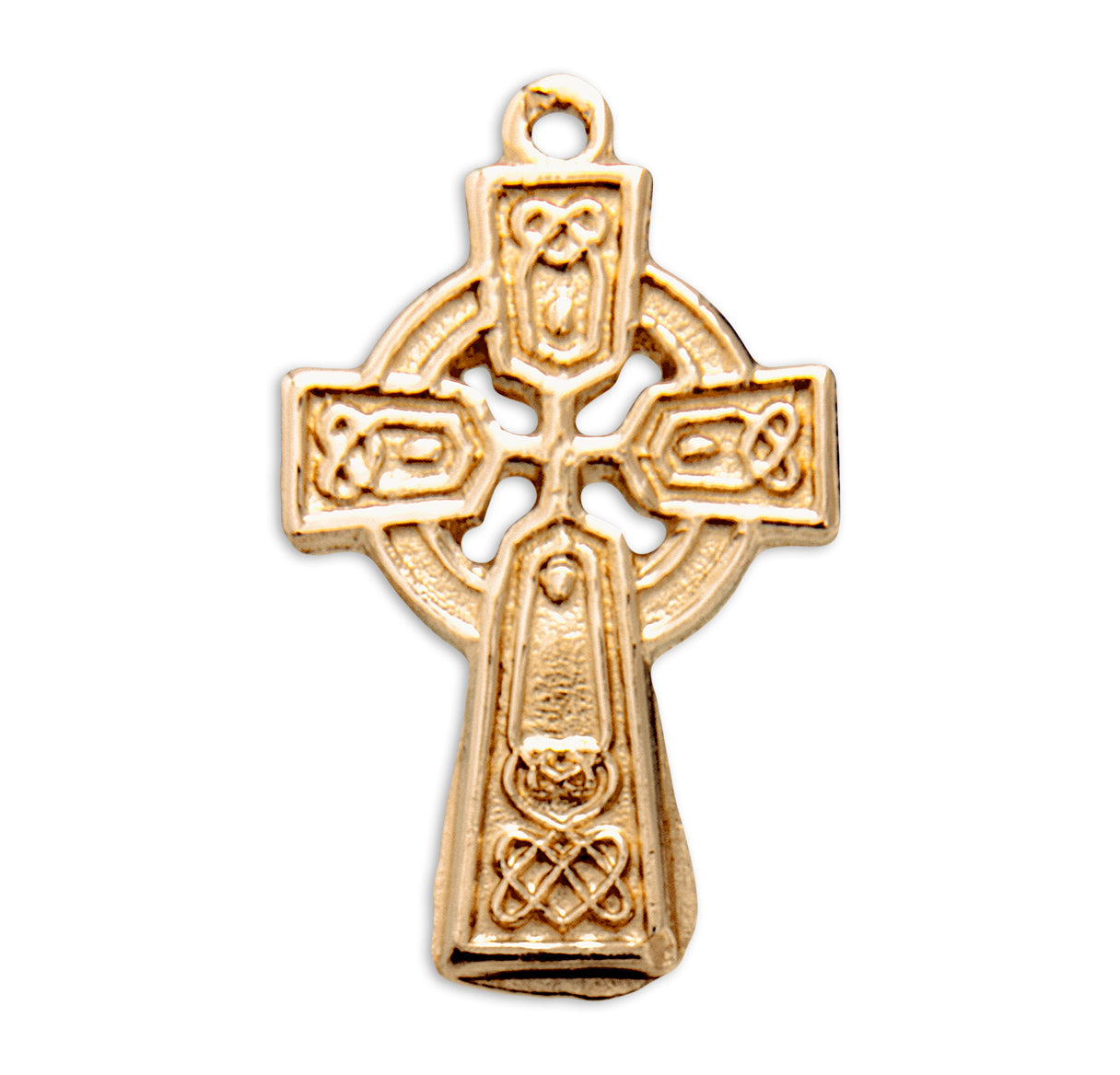 Gold Over Sterling Silver Irish Celtic Cross Pendant