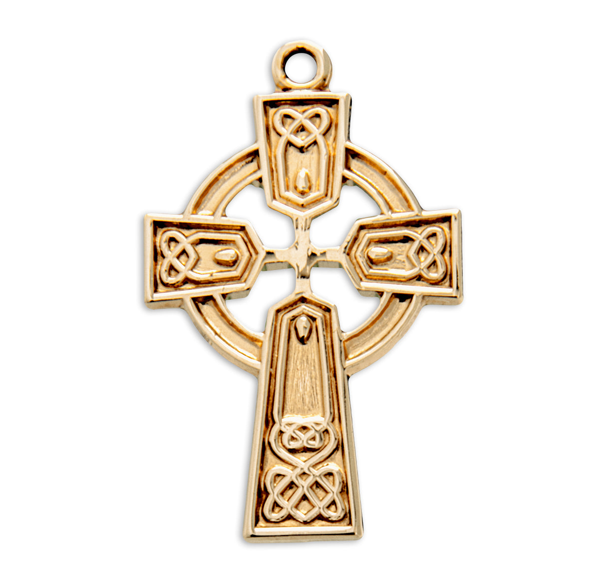 Gold Over Sterling Silver Irish Celtic Cross Pendant