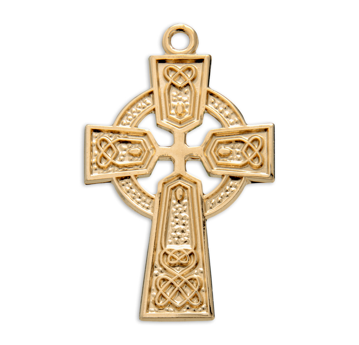 Gold Over Sterling Silver Irish Celtic Cross Pendant