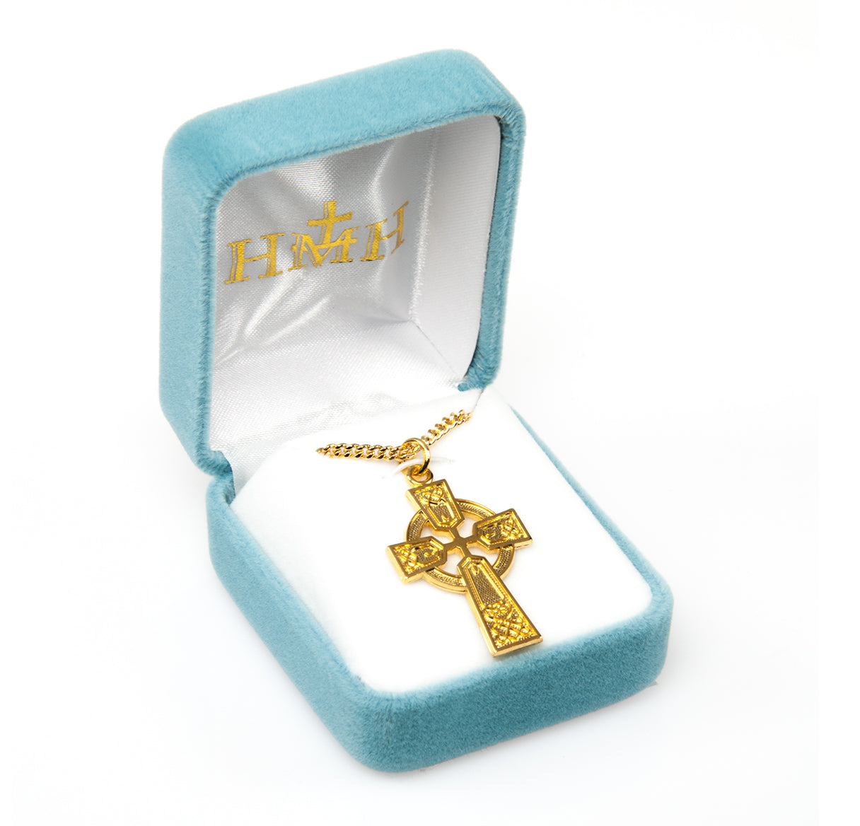 Gold Over Sterling Silver Irish Celtic Cross Pendant