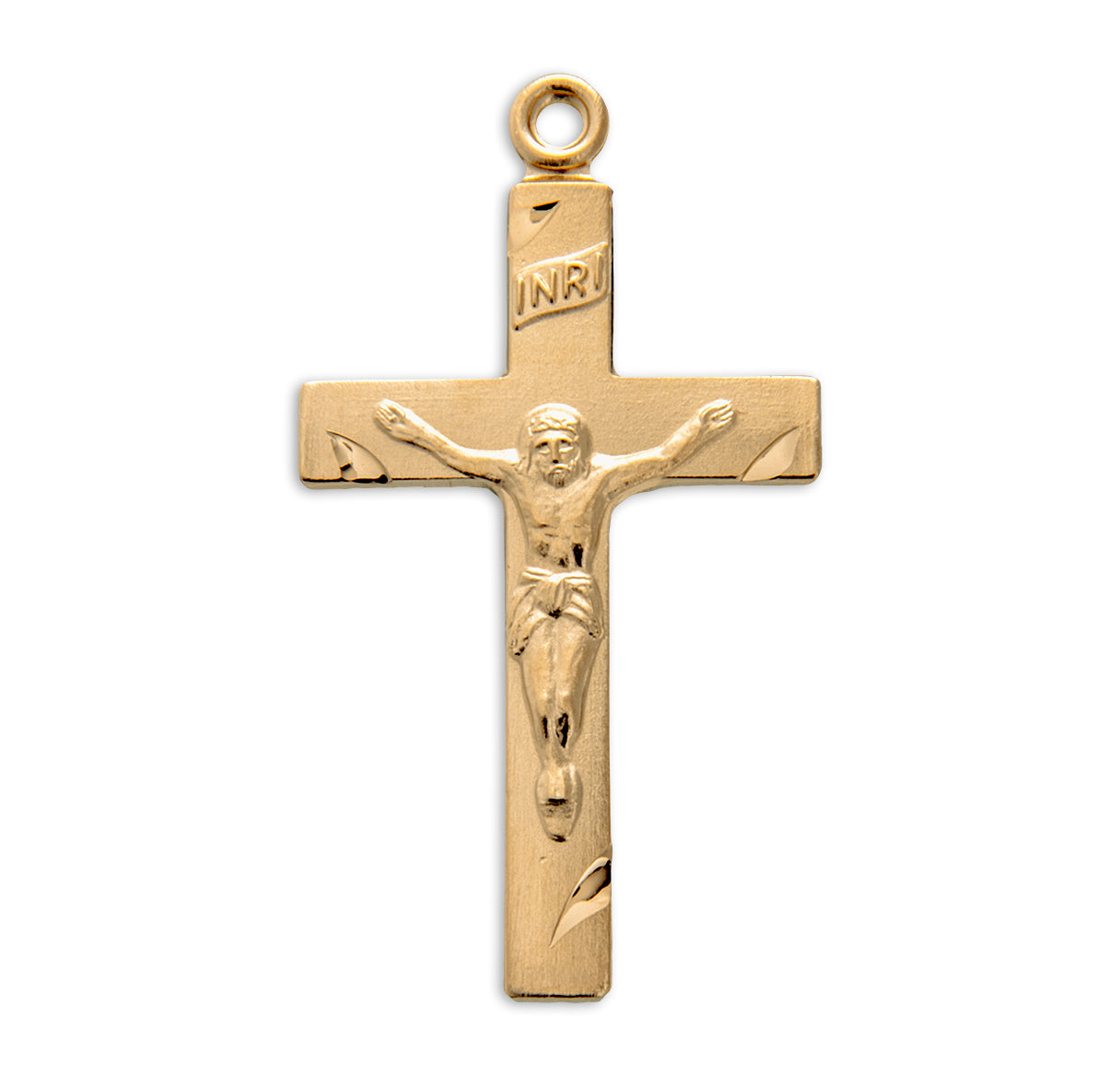 Basic Engraved Gold Over Sterling Silver Crucifix