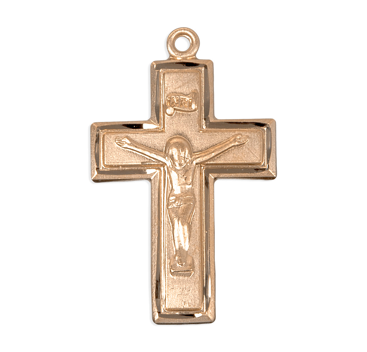 Gold Over Sterling Silver Wide Crucifix