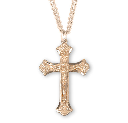 Fine Flared Gold Over Sterling Silver Crucifix